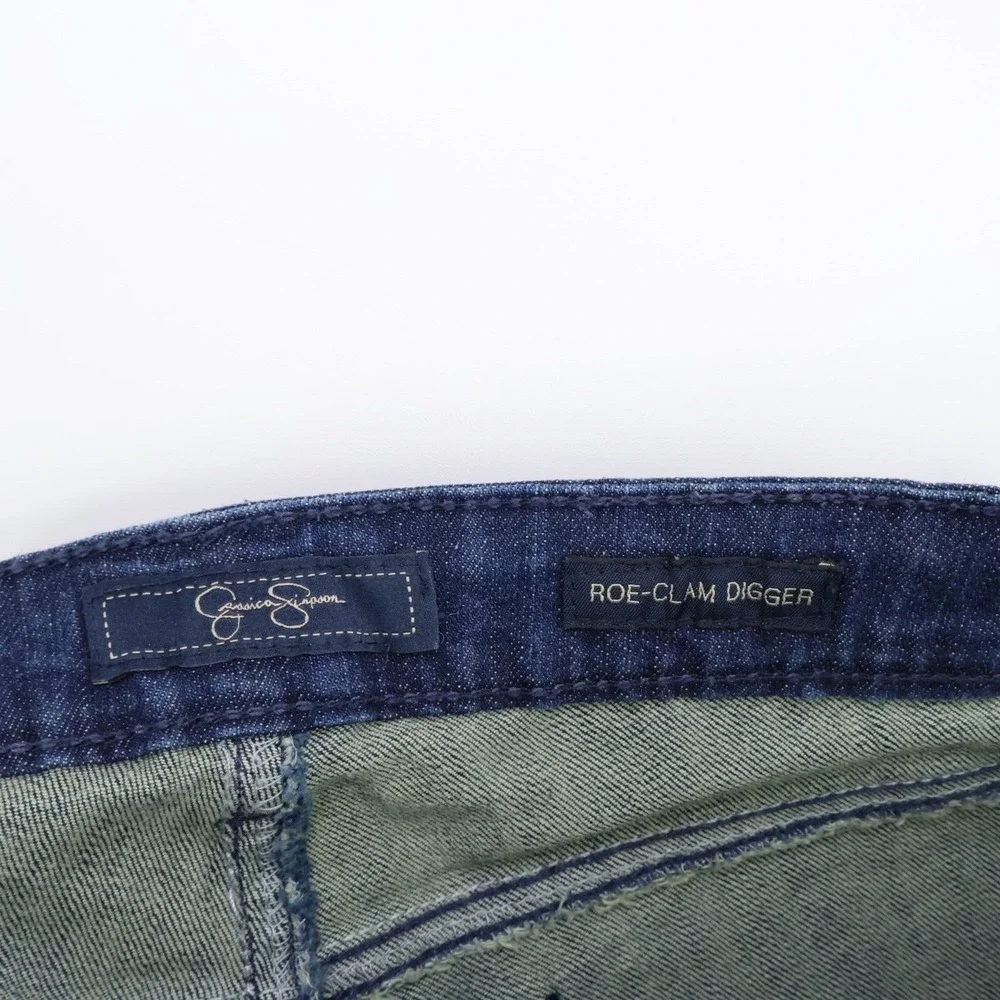 Jessica Simpson Jeans Roe Clam Digger Low Rise Womens Size 28 Blue STRETCH Denim